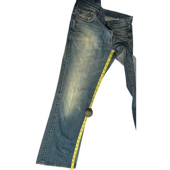 Vintage Lucky Brand Jeans Size 32 90’s Blue Fade Dungarees Cloverleaf Made USA - Picture 8 of 12